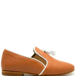 Sonatina Camel and White Tassel Smoking Loafer Best