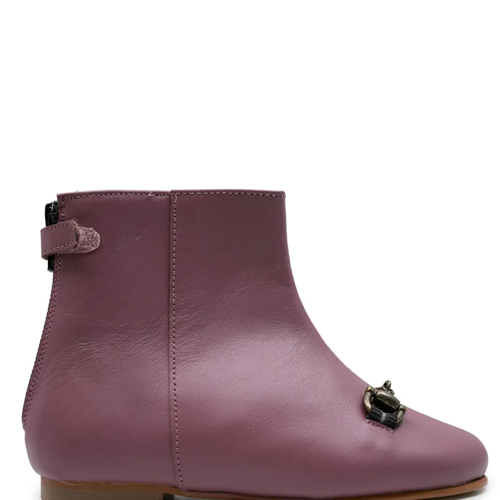 Sonatina Plum Buckle Back Zipper Bootie Fashion