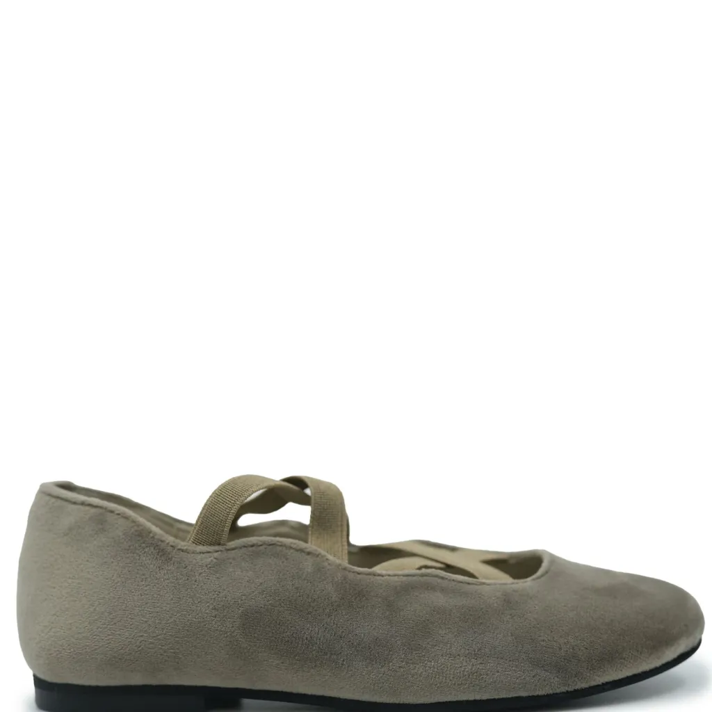 Sonatina Taupe Velvet Ballerina Mary Jane Sale