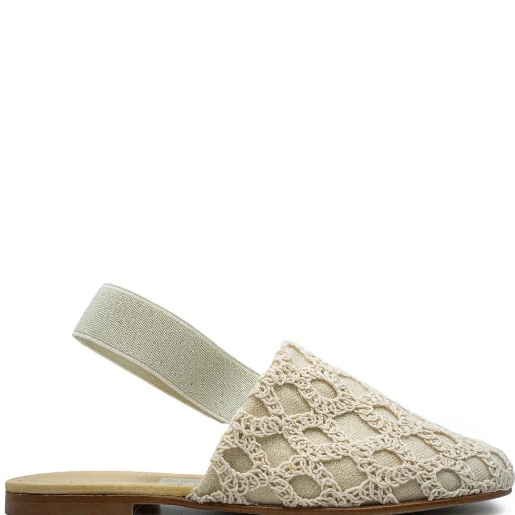 Spain+Co Beige Crochet Slingback Outlet