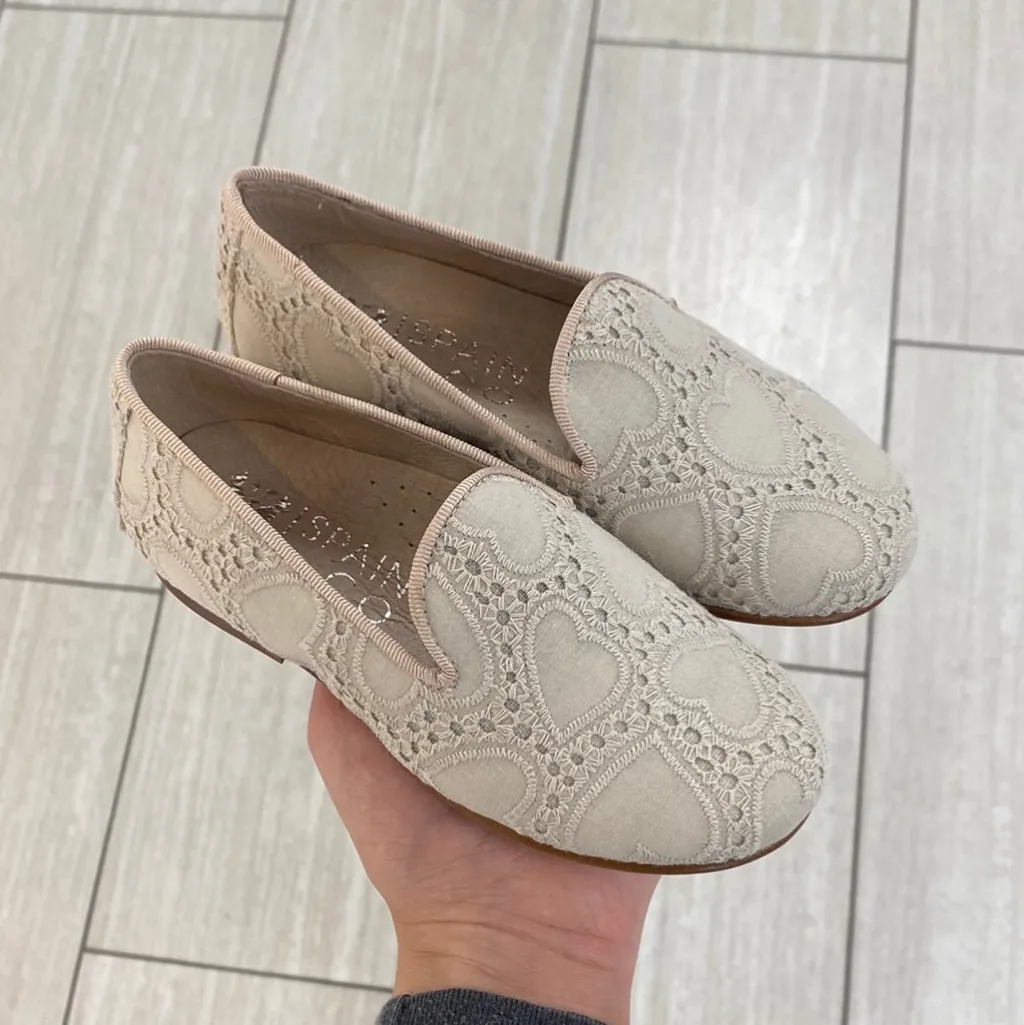 Spain+Co Beige Heart Smoking Loafer Fashion