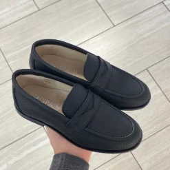 Spain+Co Black Textured Penny Dress Shoe Fashion