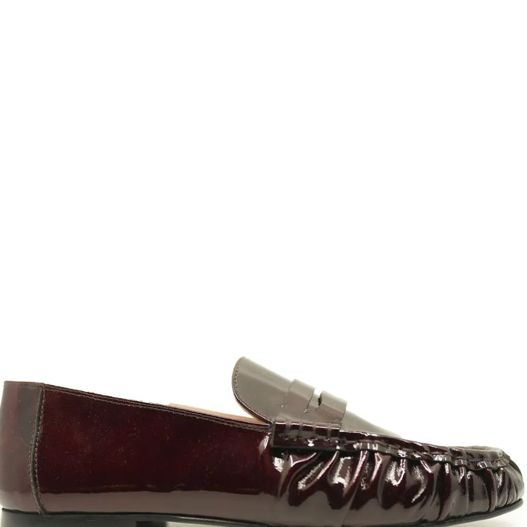 Spain+Co Burgundy Patent Penny Loafer Sale