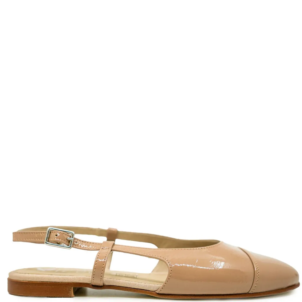 Spain+Co Latte Patent Captoe Slingback Outlet