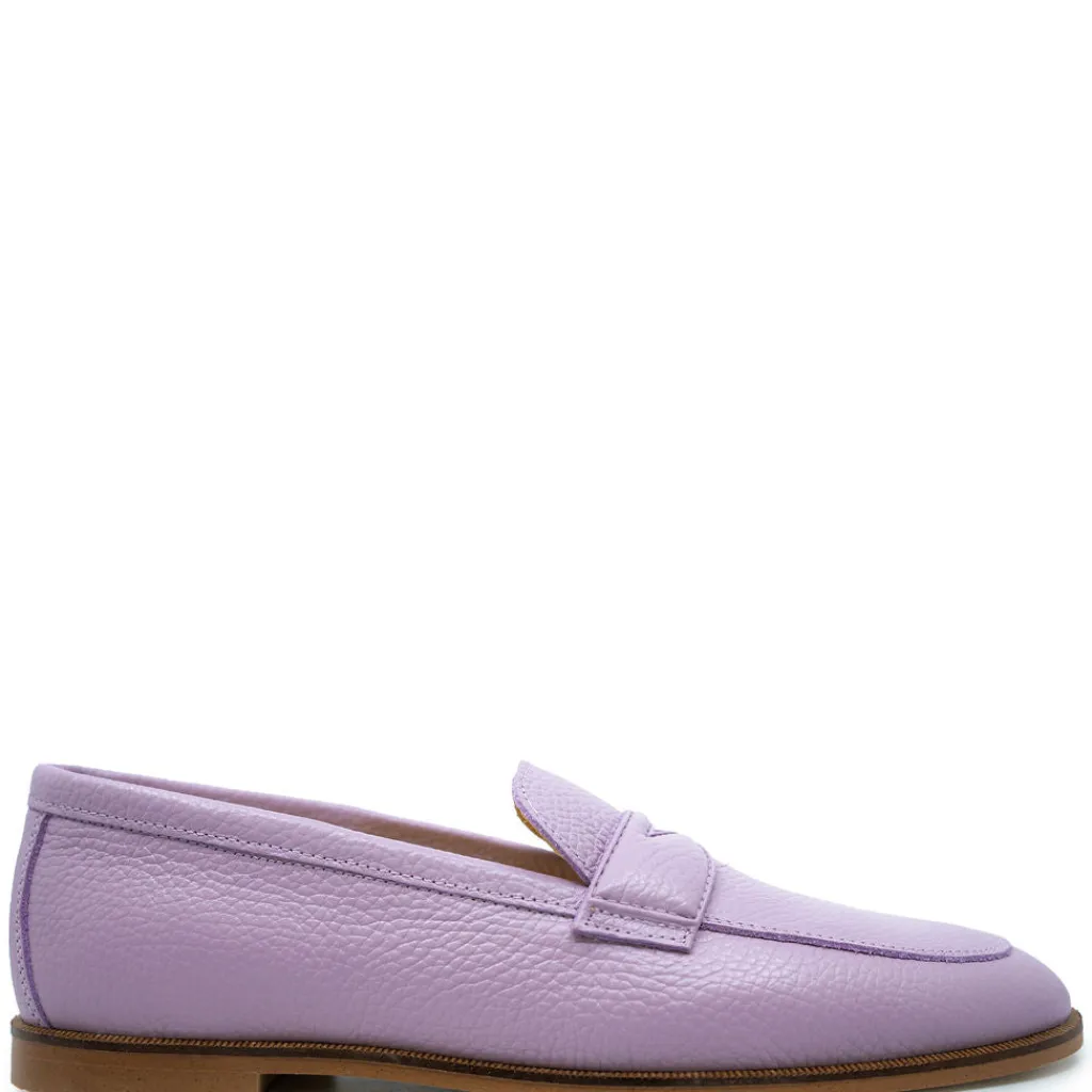Spain+Co Lilac Leather Penny Loafer Discount