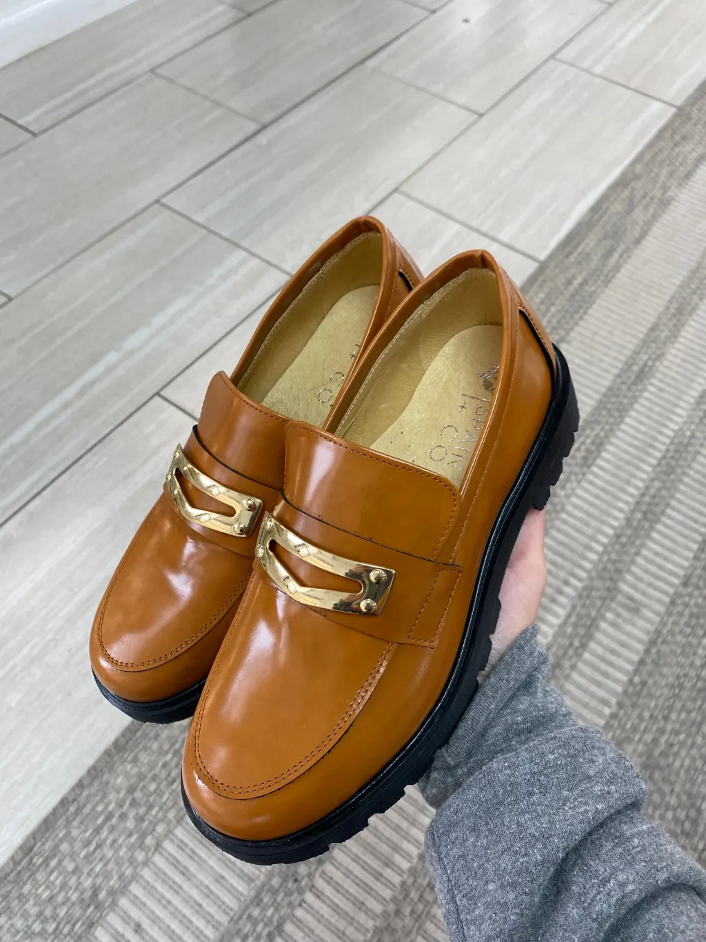 Spain+Co Luggage Metal Penny Chunky Loafer Hot