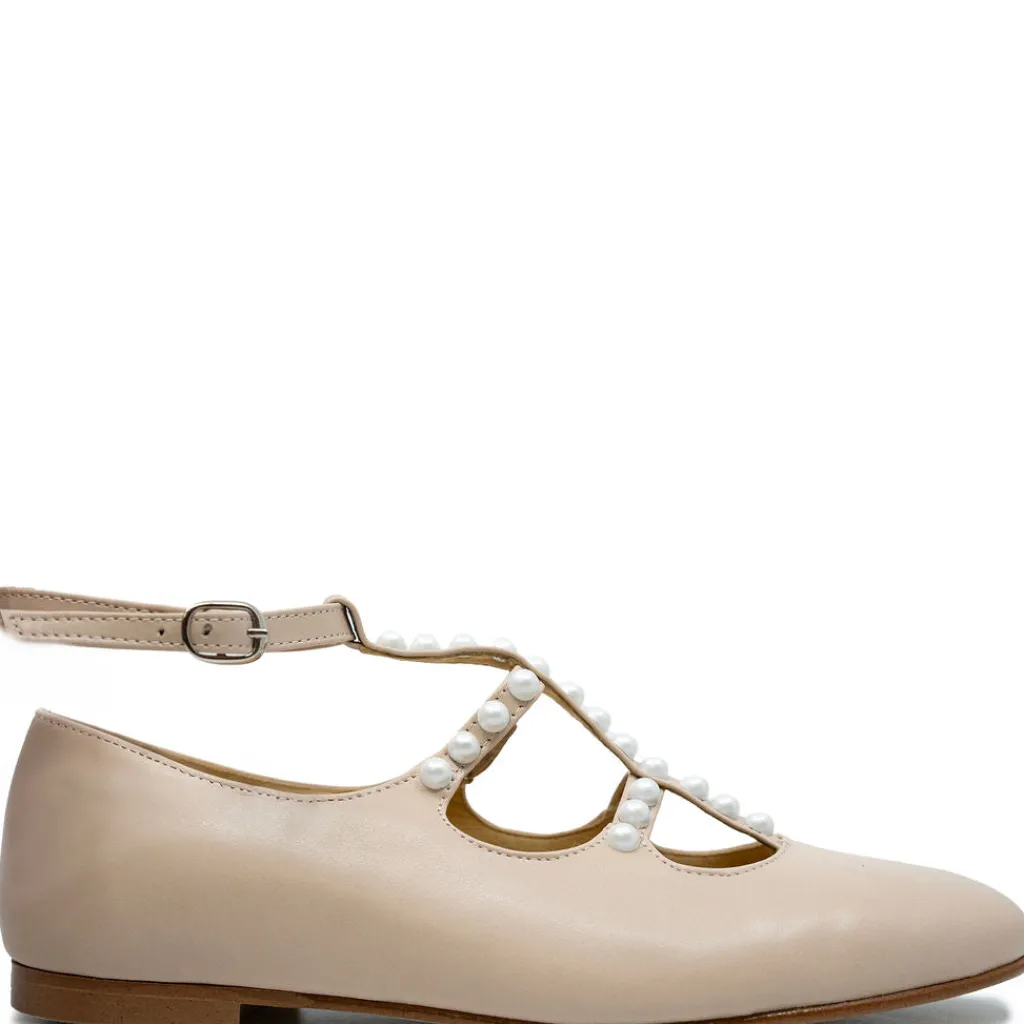Spain+Co Nude Pearl T Strap Mary Jane Outlet