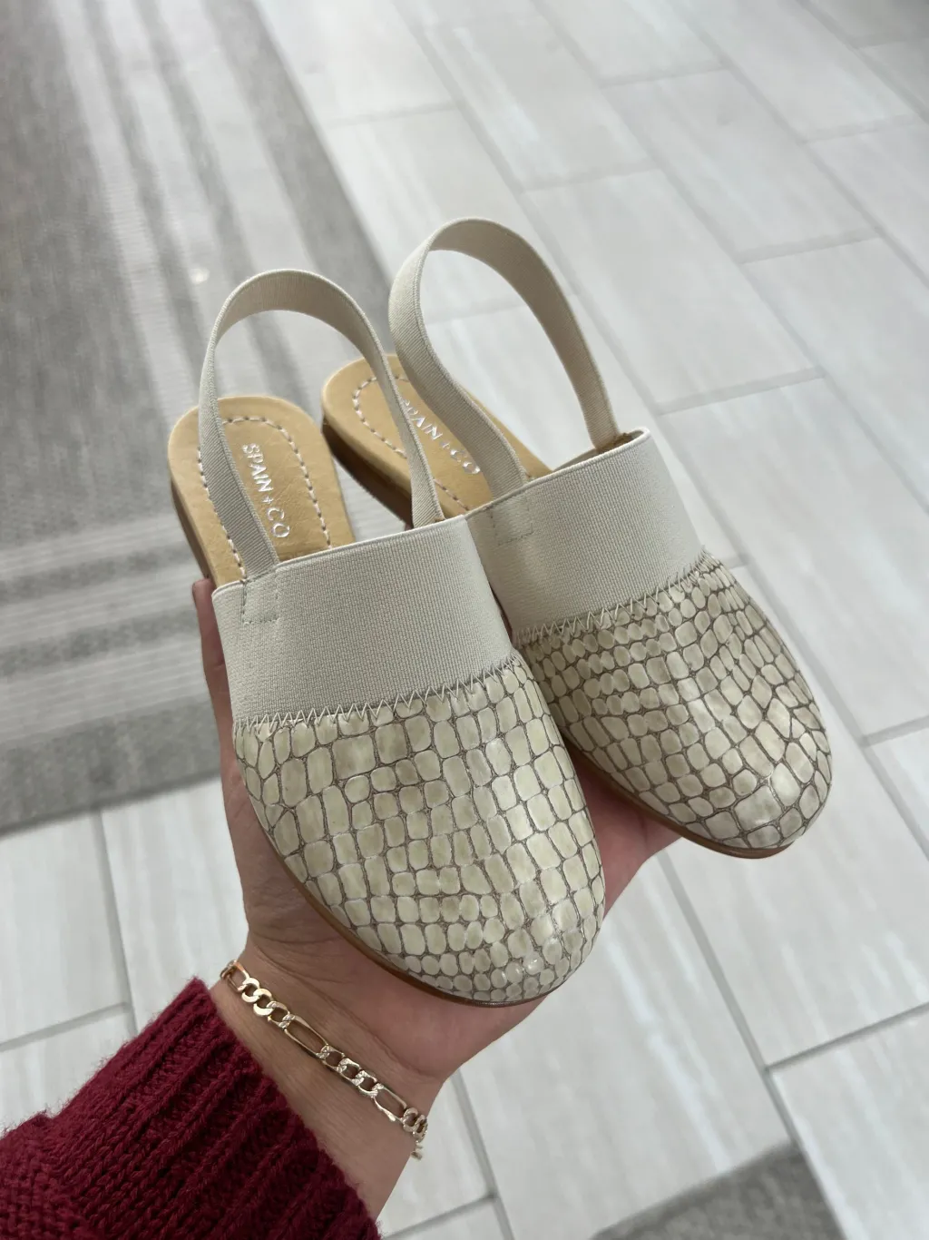 Spain+Co Patent Croc Elastic Slingback Clearance