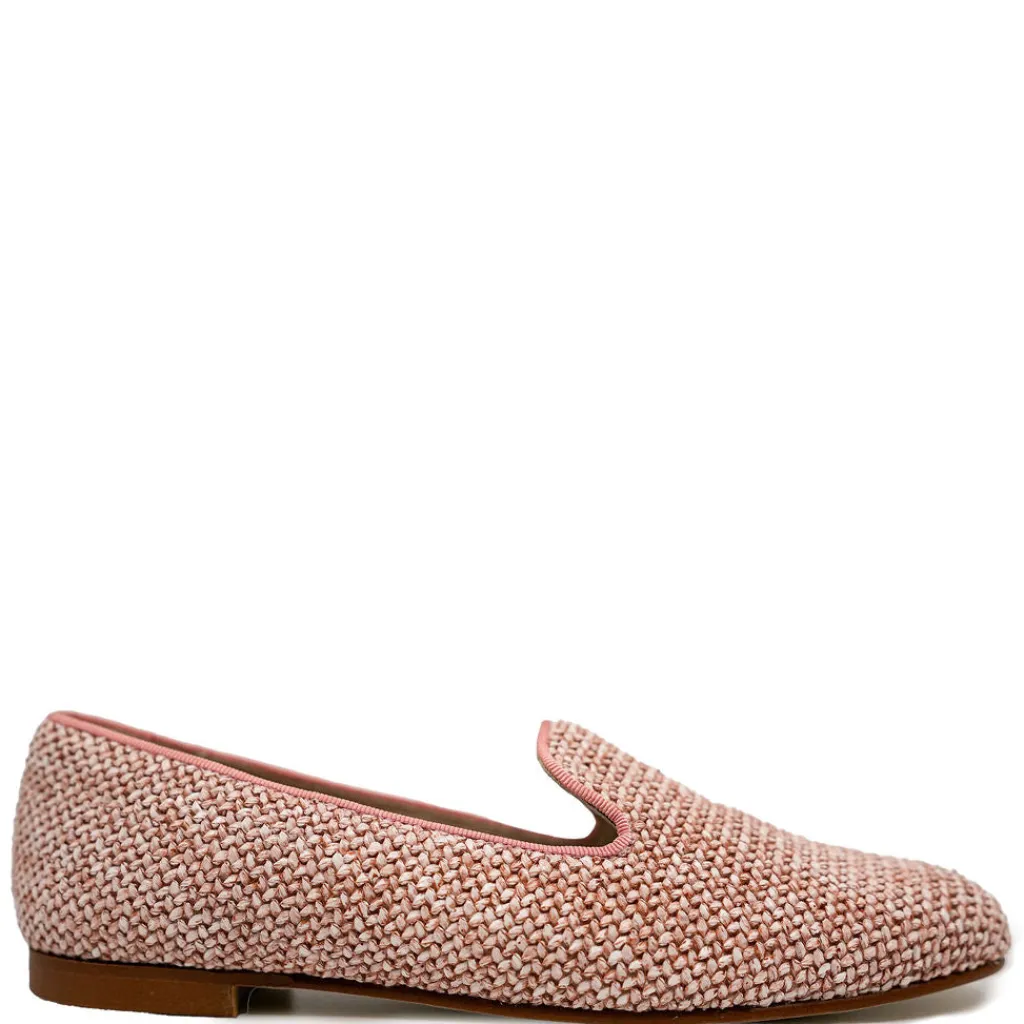 Spain+Co Pink Rafia Smoking Loafer New