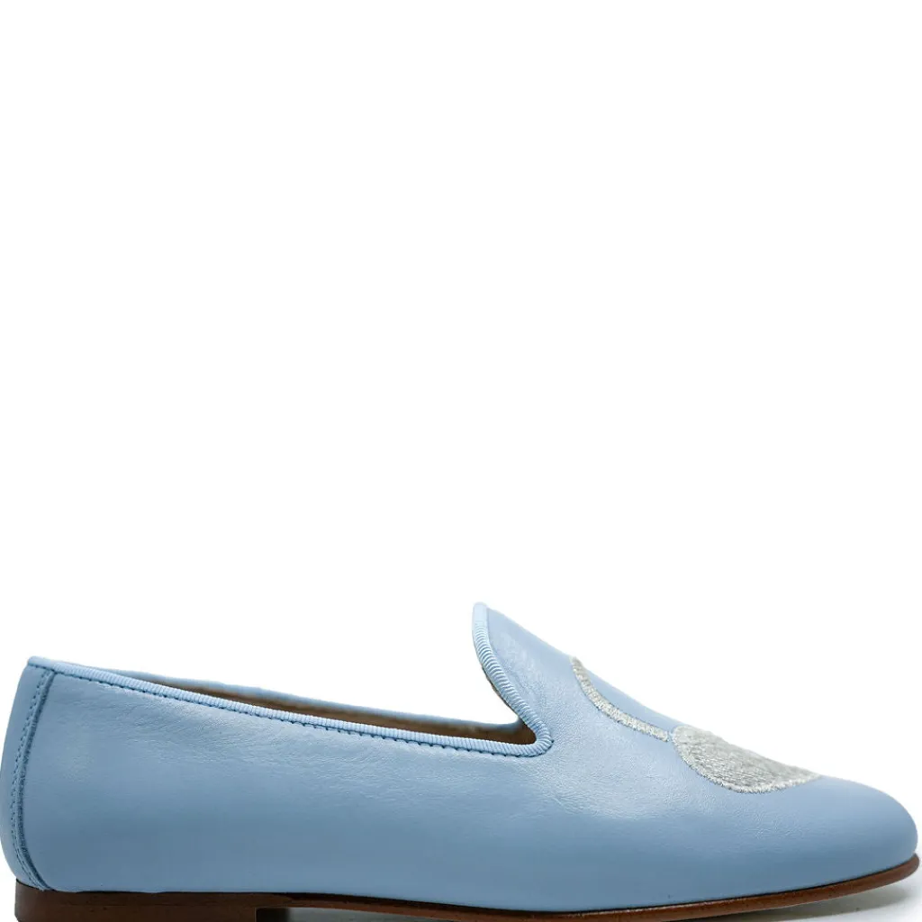Spain+Co Sky Blue Lock and Key Smoking Loafer Best