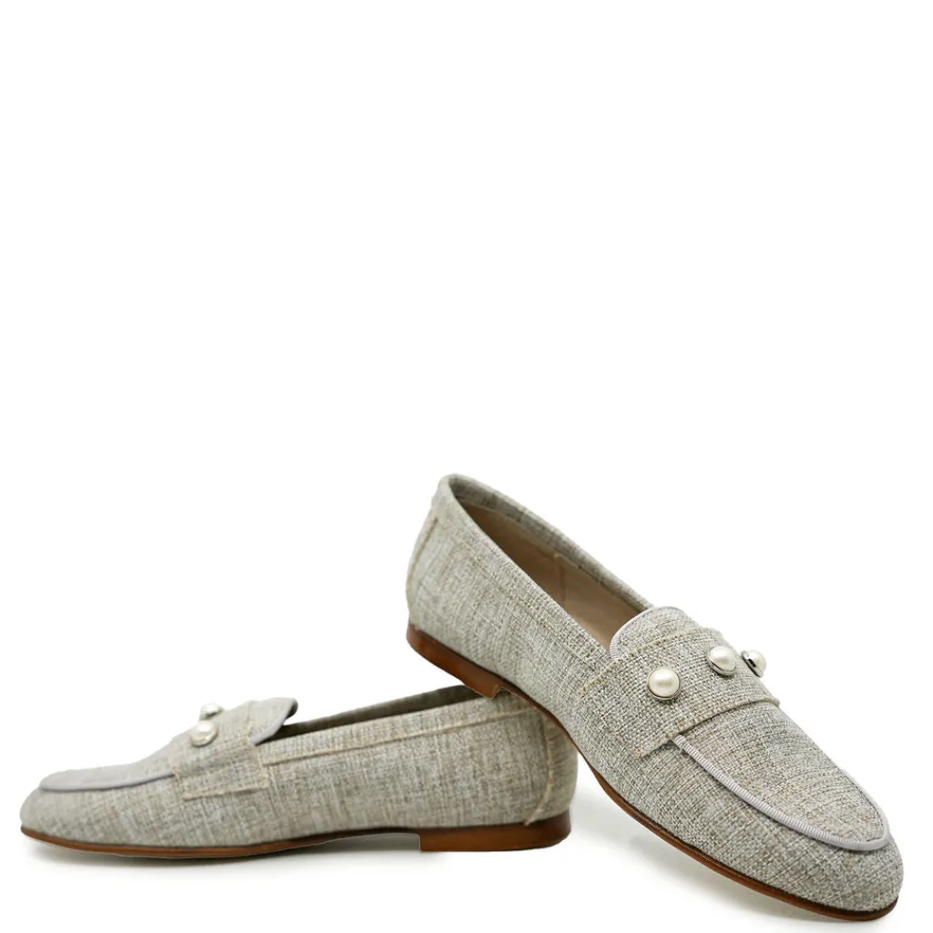 Spain+Co Stone Linen Pearl Loafer Sale