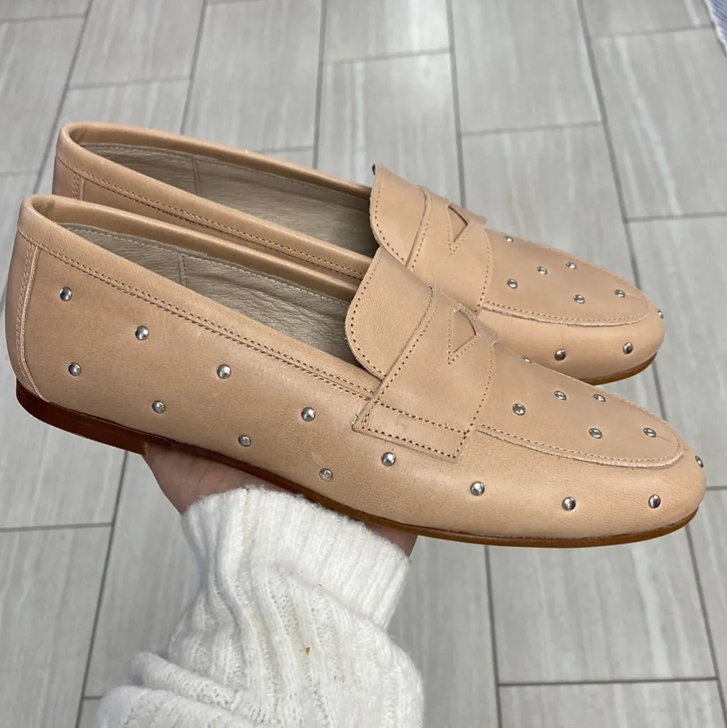Spain+Co Toffee Studded Penny Shoe Clearance