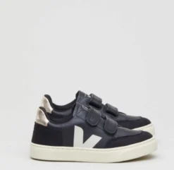 Veja Black and Gold Velcro Sneaker Discount