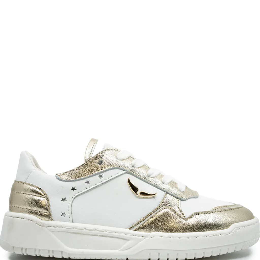 Zadig u0026 Voltaire Zadig and Voltaire White and Gold Sneaker Fashion