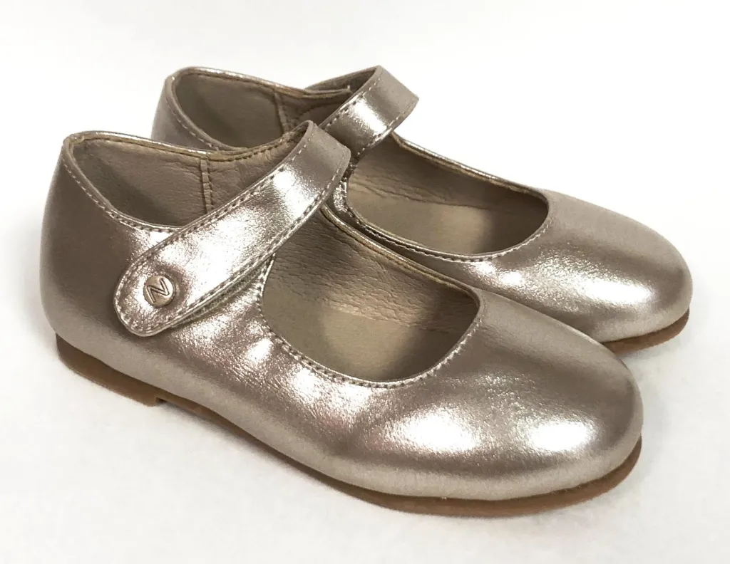 Zeebra Champagne Metallic Mary Jane Fashion